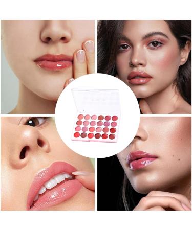 Lip Gloss Palette for Women Lip Color Palette Matte lip color Long Lasting Lip Gloss for Outdoor Travel 24 Color Portable Moisturizing Lipstick Sheet - Buy Online on GoSupps.com