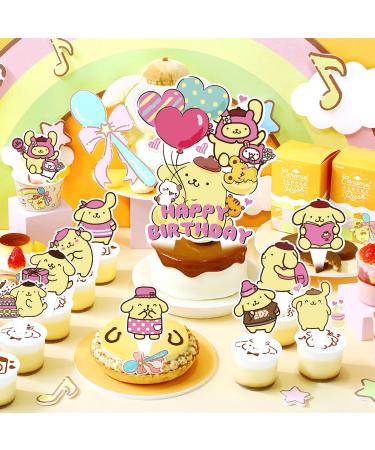 37Pcs Pompompurin Cake Toppers Cupcake Toppers Pompompurin Cake Decorations Cartoon Dog Birthday Party Supplies Decorations - Buy Online on GoSupps.com