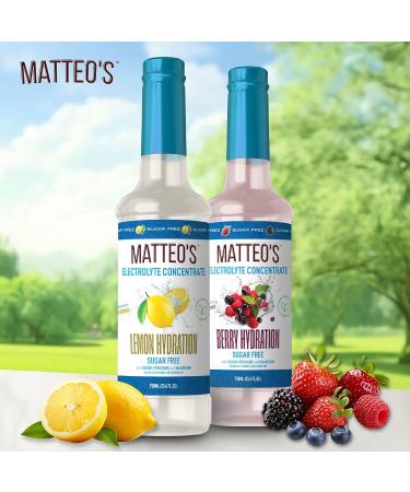 Matteo's Sugar-Free Hydration Concentrate - Electrolyte Drink for Quick Rehydration & Endurance Ideal for Workouts Travel Heat & Sun Delicious with Vitamins & Nutrients Berry & Lemon Flavor 750ml 2-Pack - Buy Online on GoSupps.com
