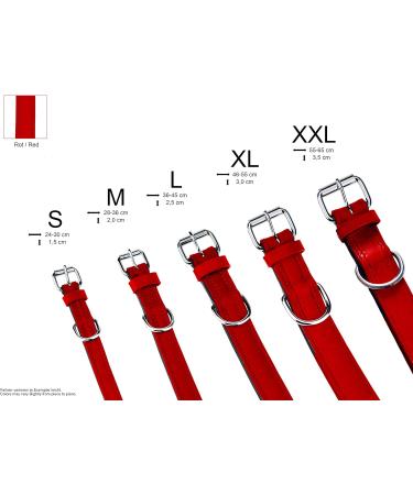 Premium XXL Leather Dog Collar - Padded & Robust Ideal for Large Medium & Small Dogs - Sniffing Fans Design in Red - Buy Online on GoSupps.com