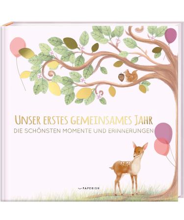Baby album - Our first year together (ros ): The most beautiful moments and memories - memory album for birth baby gift photo album baby ... for birth (baby book to enter)