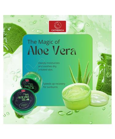 CATMERICA - Aloe Vera Gel 99% Pure Fast-Absorbing and No-Residue Moisturizer Non-Sticky - Aloe Vera can be good for Sunburn after tanning Dry Skin Body face & hair Care 10.1 fl oz (300g). - Buy Online on GoSupps.com