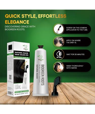 Ammonia-Free Herbal Hair Shampoo for Gray Coverage - Natural Black Hair Color & Nourishment - 150ml | Safe for Skin Ideal for Men & Women - Buy Online on GoSupps.com