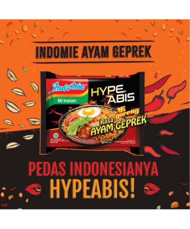 Indomie Mi Goreng Noodles - 85 g 40 Pack Hype Abis Instant Noodles Ayam Geprek Spicy Crushed Crispy Fried Chicken Noodles Hot and Spicy Noodles - Product of Indonesia Delicious Noodles - Buy Online on GoSupps.com
