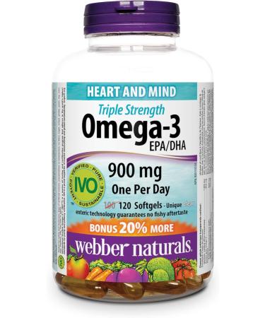 Webber Naturals Glucosamine Chondroitin Triple Strength 90 Tablets & Omega-3 900 mg Triple Strength 120 Clear Enteric No Fishy Aftertaste Softgels Supports Cardiovascular Health and Brain Function - Buy Online on GoSupps.com
