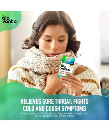 Biovanta Sugar-Free Lemon Honey Throat Lozenges - 24 Natural Ingredients for Cough, Cold, and Sore Throat - Buy Online on GoSupps.com