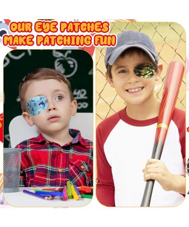 Panitay 60 Pcs Adhesive Eye Patches for Kids - Cute 12 Styles Toddler Eye Patch Bandages for Boys | International Shipping - Buy Online on GoSupps.com