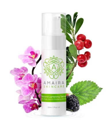 Amaira Intimate Lightening Serum Bleaching Cream for Private Areas - Skin Bleach Sensitive Spots for Women - Gentle Kojic Acid Dark Inner Thigh & Privates Brightening (1.7oz)