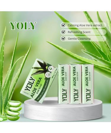 Yoly Aloe Vera Bar Soap (4 Pack) - 95% Natural Vegan-Friendly Moisturizer for Silky Smooth Skin - Buy Internationally - Buy Online on GoSupps.com