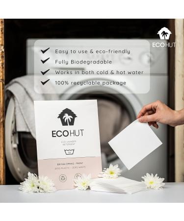 EcoHut Laundry Sheets - Non Bio Laundry Detergent Sheets - 32 to 64 Loads- Laundry Sheets Detergent - Eco Laundry Detergent UK - Travel Laundry Detergent - Laundry Strips Peony 32 Count (Pack of 1) - Buy Online on GoSupps.com