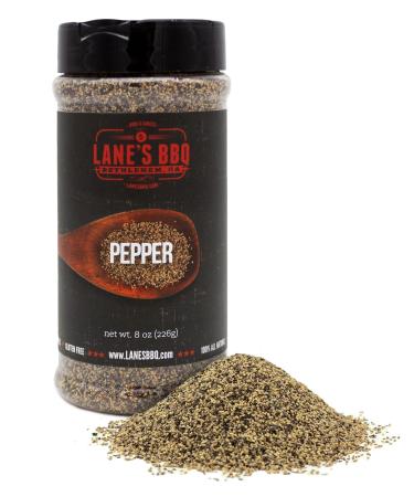 Lane's 16 Mesh Ground Black Pepper- Premium Coarse Ground Black Pepper For Grilling and Cooking | Perfect Texture Butchers Cut Black Pepper | All Natural | Gluten Free | No Preservatives | 8 oz