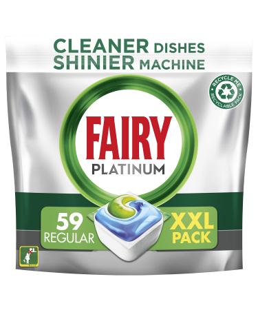 Fairy Platinum All in One Dishwasher Tablets Regular 59 Capsules For tough Challenges Even Cleans Greasy Filters x4
