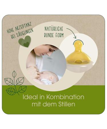 Nip Bottle Sucker Cherry-Shaped | Green Wide Neck | Nature Latex Anti-Colic | Suction Size S | 1 Piece - Buy Online on GoSupps.com