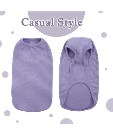 Hjumarayan Dog Sweater for Small Dogs - Washable Elastic Striped Shirt for Chihuahuas & Yorkshire Terriers - Purple (Size S) - Buy Online on GoSupps.com
