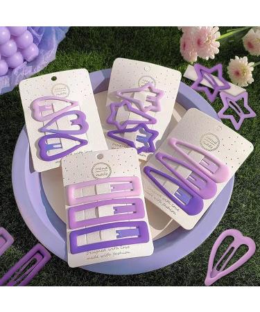 15 PCS Star Hair Clips - Non-Slip Metal Barrettes for Girls in Purple Geometric Pattern - Buy Online on GoSupps.com