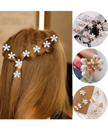 12 Pcs Mini Pearl Flower Hair Clips for Women Girls - Wedding Dance Claw Clips - Buy Online on GoSupps.com