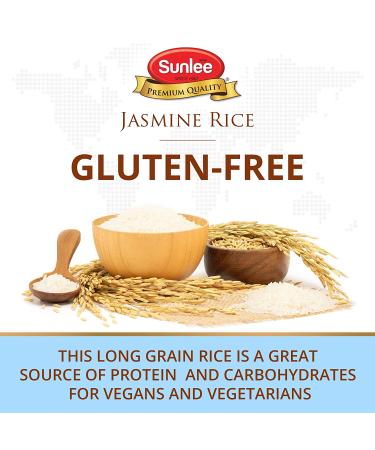 Sunlee Thai Jasmine Rice 5 lbs - Aromatic Long Grain White Rice for Vegans & Vegetarians - Gluten-Free Thai Hom Mali - Buy Online on GoSupps.com