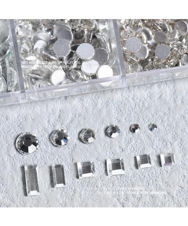 FEIlei 12 Grids Nail Charms Rhinestones Flat Back Diamond Nail Art Crafts Rhinestones - Buy Online on GoSupps.com