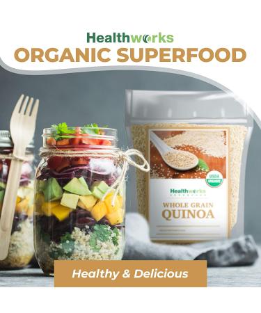 Healthworks White Whole Grain Quinoa (80oz/5lbs) - Organic Superfood with Protein, Fiber & Iron | Peruvian Origin | Ideal Rice & Pasta Substitute - Buy Online on GoSupps.com