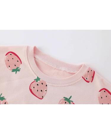 Girls Cotton Sweatshirt - Long Sleeve Casual Jumper for Kids | Toddler Clothes Age 4-5 Years | Strawberry Design - Buy Online on GoSupps.com
