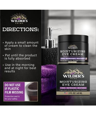 Men's Eye Cream for Dark Circles & Puffiness - USA Made Moisturizing Treatment with Marine Collagen & Avocado Oil - 2 fl oz - Buy Online on GoSupps.com