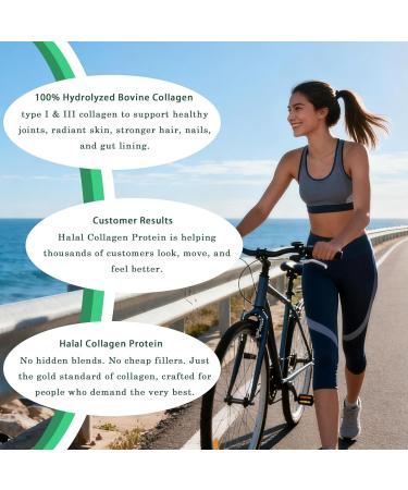 Halal Collagen Protein Powder - Pure Halal Collagen Peptides Grass Fed Organic Hydrolyzed Powder Skin Glows | Joints Support | Gut Support Non GMO Sugar Free Unflavoured 30 Servings - Buy Online on GoSupps.com