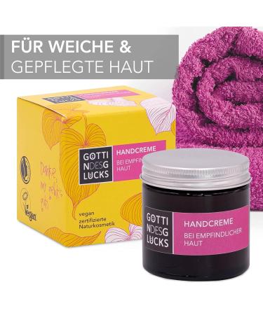 Goddess of Happiness Hand Cream - 50 ml Vegan Natural Cosmetics for Dry Skin | Fairtrade Almond Oil | Zero Waste & Reusable - Buy Online on GoSupps.com