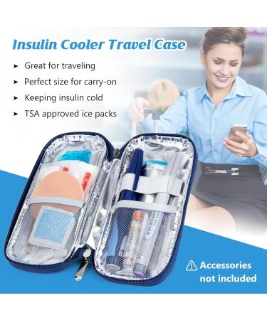 Youshares Insulin Cooling Bag with 2 Cooling Packs - Diabetic Pocket Accessory for Safe and Cold Insulin Travel (Hydrangea) - Buy Online on GoSupps.com