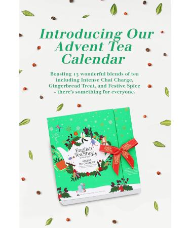 English Tea Shop Book Style Green Advent Calendar | 25 Pyramid Tea Bags | 50g - Buy Online on GoSupps.com