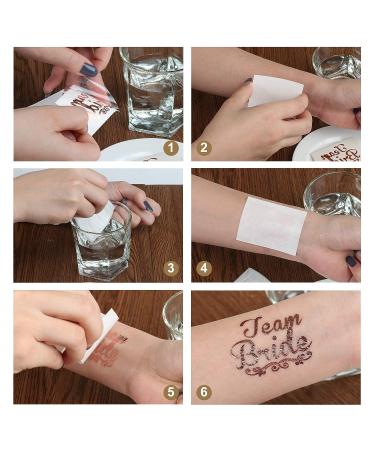 Naler 18pcs Team Bride + 2pcs Bride Flash Tattoos - Bridal Shower Bachelorette Party Decorations in Rose Gold - Buy Online on GoSupps.com