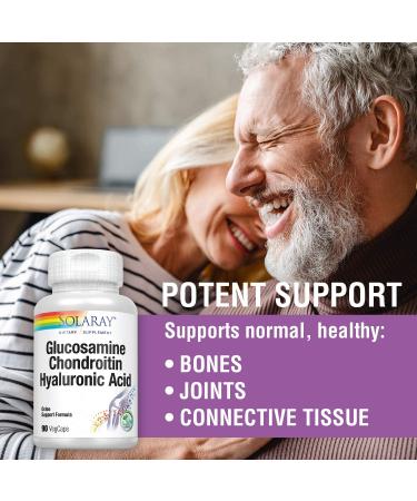 Buy Solaray Glucosamine Chondroitin Hyaluronic Acid - 90 VegCaps for Joint Health - Buy Online on GoSupps.com