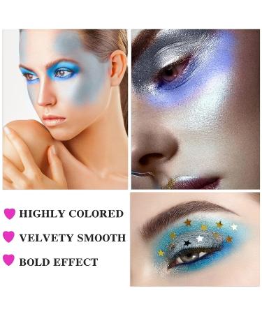 QIUFSSE Blue Eyeshadow Palette - 15 Colors Matte Glitter Blendable Eye Shadow Set for Women | Long Lasting Metallic Shades | Christmas Gift Idea - Buy Online on GoSupps.com