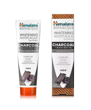 Himalaya Whitening Antiplaque Toothpaste Charcoal + Black Seed Oil Mint  4.0 oz (113 g)