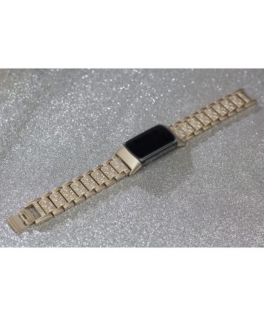 Mtozon Bling Bands for Fitbit Charge 5 - Dressy Metal Bracelet with Luxurious Rhinestones - Women's Soft Gold Wristband Replacement - Buy Online on GoSupps.com