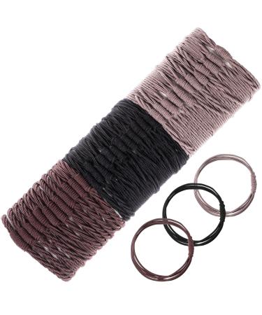 36 Pcs Bracelet Hair Ties for Women Ponytail Holders Bracelets Seamless Hair Elastics Knotted Pony Tails Holder 4 in 1 Design Hair Tie Bracelet Thin Thick Curly Hair Accessories  Black  Gray  Brown