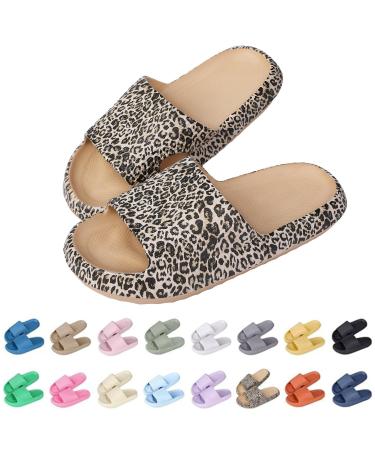 Chicsleil flip-flop women men men cloud shoes unisex eva bathing shoes cloud slides bath shoes cloud women airfoot slippers Cloudyzz comfortable slipproof shower bathing flaps EU 36-45 19 leopard pattern 42/43 EU