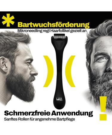 Buy Bart Roller Kohliti | Matt Black Dermaroller | 0.5mm Titanium Needles for Beard & Hair Growth | Achieve Even Complexion - Buy Online on GoSupps.com