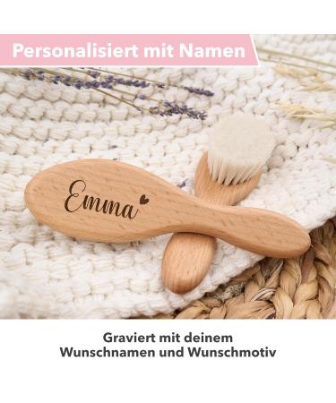 Personalized Baby Brush - Soft Goat Hair & Beech Wood for Newborns | Ideal Infant Care Comb - Buy Online on GoSupps.com