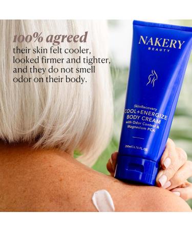 Nakery SkinRecovery Cool + Energize Cooling Body Cream Magnesium Body Lotion for Hot Flashes Firming Moisturizer with Menthol and Caffeine Calming Skincare for Women 50+ Made in USA - Buy Online on GoSupps.com