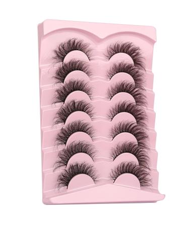 Milllruez Fox Eye 16mm False Eyelashes - 7 Pairs Pack | Cat Eye Natural Look, Fluffy Faux Mink, 3D Wispy Lashes for Foxy Volume - Soft Fake Eyelash Option - Buy Online on GoSupps.com