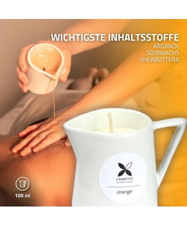 Buy Haby's Nature Massage Candle - Sunny Orange 100ml | Relaxing Fragrance with Shea Butter Soy Wax & Argan Oil for Soft Hydrated Skin - International Shipping - Buy Online on GoSupps.com