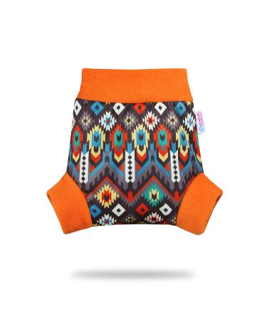 Petit Lulu Pull Up Cloth Nappy Wrap | Size M | Washable Diaper Wrap | Reusable Cloth Nappies | Made in Europe (Ethno)