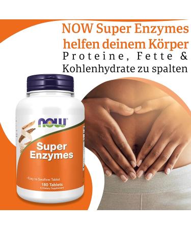 Now Foods Great Enzyme - Digestive Enzymes | 180 Tablets Gluten-Free Soy-Free Non-GMO Lab Tested - Buy Online on GoSupps.com