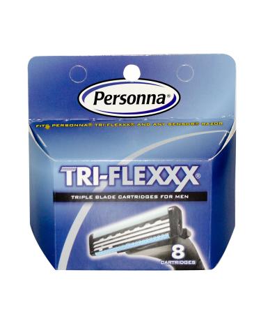 Personna Razor Blades Tri-Flexxx Triple Blade Cartridges for Men 8 Cartridges - 2pc