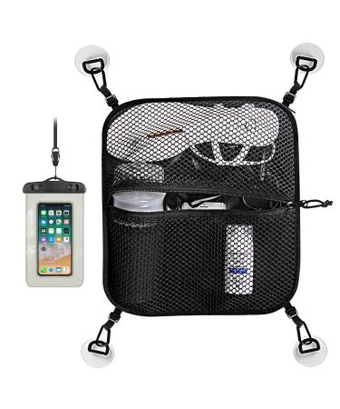 Unigear Paddleboard Deck Bag, Mesh Storage Bag Sup Accessories with 4pcs D-Ring Patches with Waterproof Phone Case