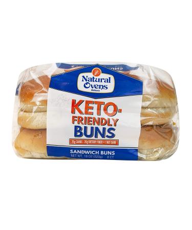 Natural Ovens Bakery Keto-Friendly Buns - 1 Net Carb, 90 Calories, Case of 3 Packages (24 Buns) - Buy Online on GoSupps.com
