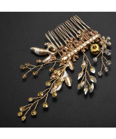 Jimenez Women Hairpin Hair Comb Clip Floral Head Piece Crystal Flower Bride Hair Pins Wedding Bridal Hairs Accessories Gift - Buy Online on GoSupps.com