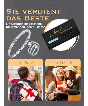 Jeracol Magnetic Hardship Women s Bracelet | Stainless Steel Pain Relief & Arthritis Support | Adjustable Therapeutic Ring in Gift Box - Energetix Silver - Buy Online on GoSupps.com