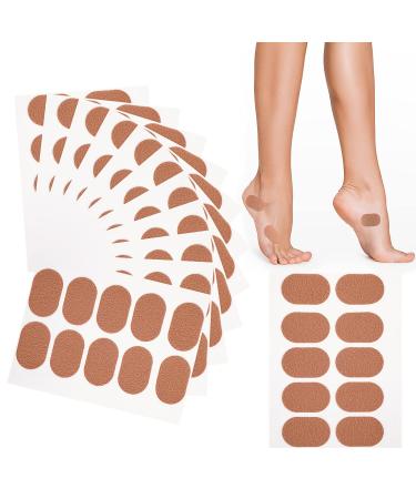 120 Pieces Moleskin Tape Moleskin Adhesive Pads Moleskin Adhesive Pads Foot Protection Stickers Anti-wear Heel Sticker for Boots Hiking Reduce Friction Pain Iight Brown (4.5 x 2.54 cm/ 1.4 x 0.9 Inch)