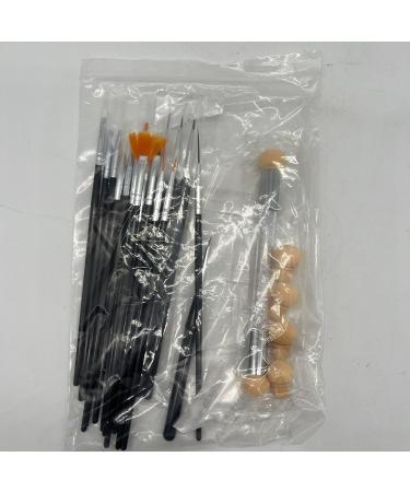 Anyases 23-Piece Nail Art Design Set - 18 Nail Brushes Double Head Sponge Stick & 4 Replacements - Perfect for Professional Nail Designs - Buy Online on GoSupps.com
